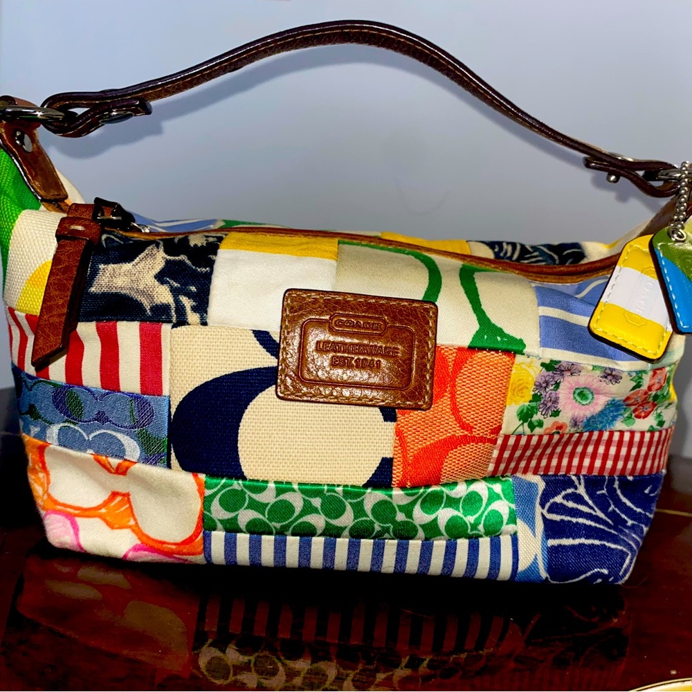 Coach mini handbag color patchwork